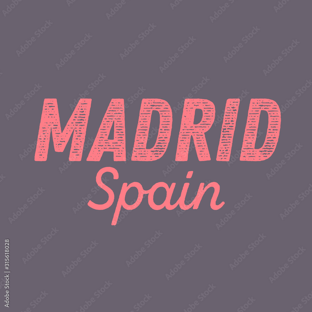 Madrid city calligraphy vector quote