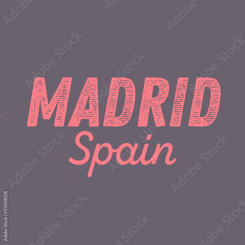 Madrid city calligraphy vector quote