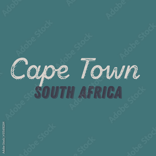 Cape Town city calligraphy vector quote