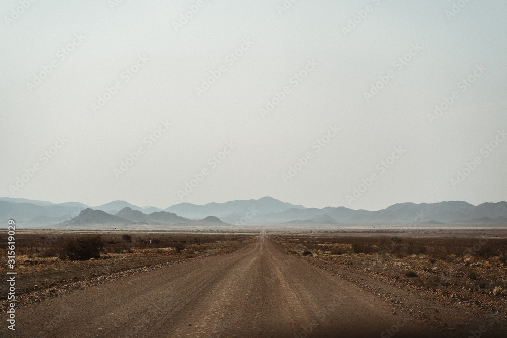 Dirt road in in Hardap Karas region, Namibia Dirt road in in Hardap Karas region, Namibia