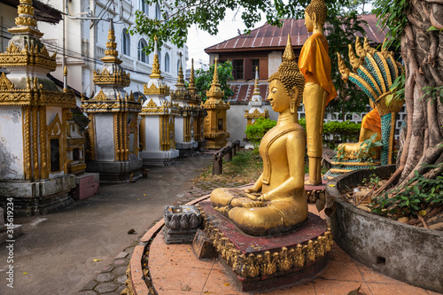 Canvas Print Buddist temple Vat Haysoke in Vientiane. Laos. Asia.