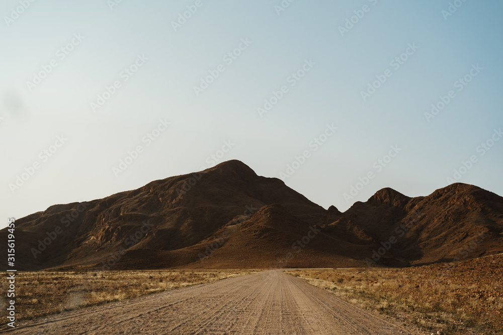Dirt road in in Hardap Karas region, Namibia