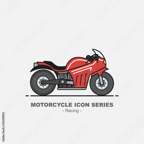 vector motorcycle icon series racing bike