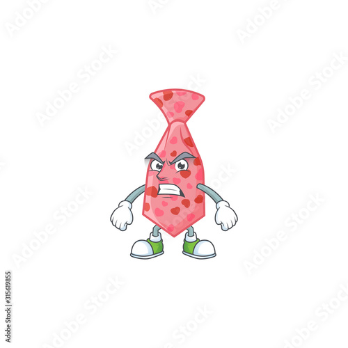 cartoon character of pink love tie with angry face