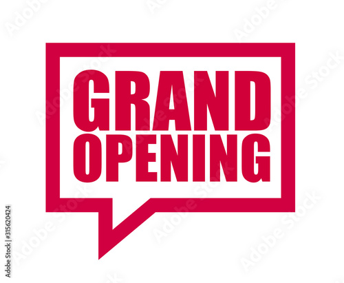 red vector banner grand opening