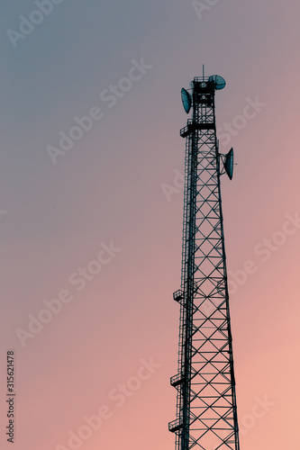 antenna on evening sky