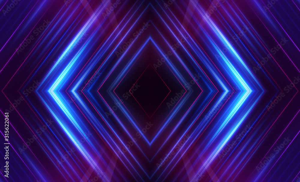 Dark abstract futuristic background. Neon lines glow. Neon lines, shapes. Multi-colored glow, blurry lights, bokeh. Empty stage background Dark abstract futuristic background. Neon lines glow. Neon lines, shapes. Multi-colored glow, blurry lights, bokeh. Empty stage background
