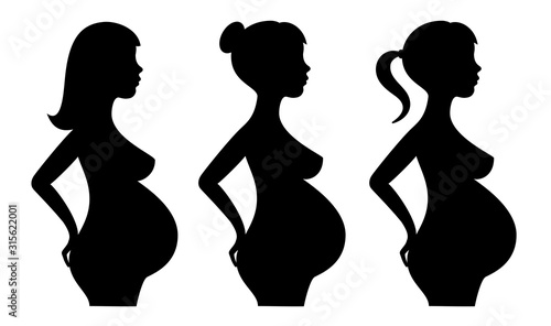 Pregnant woman silhouette icon