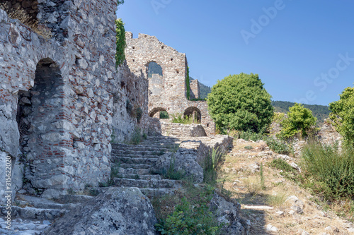 Open-air museum Mistras. The medieval city in Greece, near town Sparta.