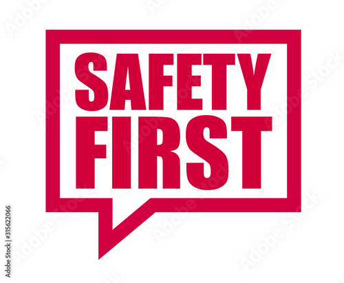 red vector banner safety first