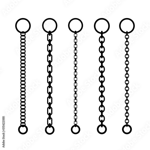 Chain vector icons set, brushes included