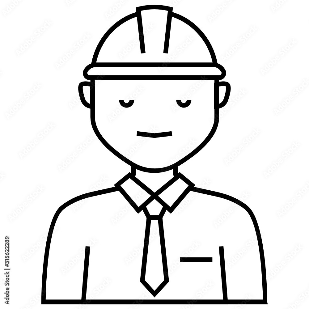 Engineer Profession Vector, Hard Helmet Contractor Avatar Icon Design Concept Engineer Profession Vector, Hard Helmet Contractor Avatar Icon Design Concept