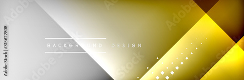 Abstract background - squares and lines composition created with lights and shadows. Technology or business digital template