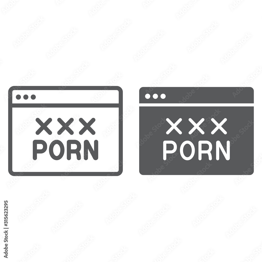 Porn line and glyph icon, sex and adult, browser sign, vector graphics, a  linear pattern on a white background, eps 10. vector de Stock | Adobe Stock