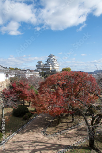 Beautiful white Himeji Castle in autumn season in Hyogo Prefecture, Japan © tang90246