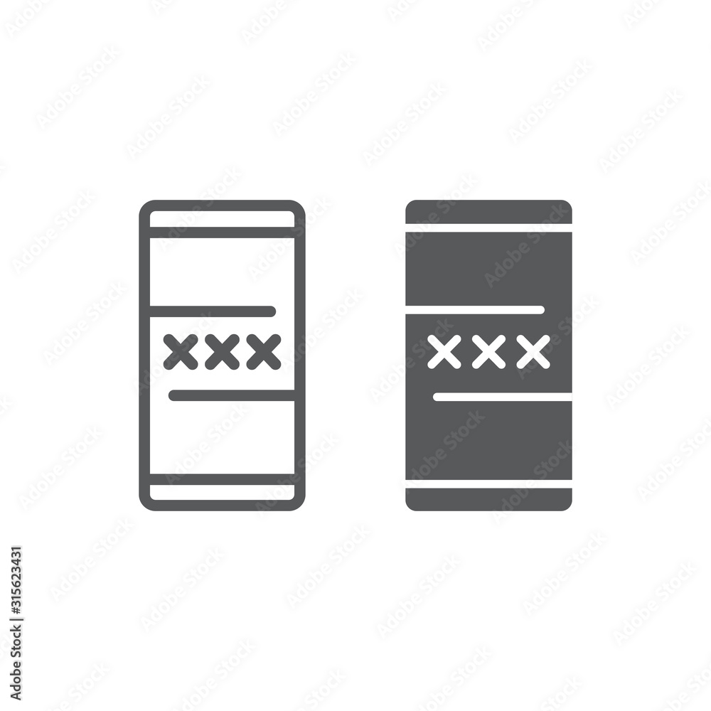 Babaysex Xxx - Porn app line and glyph icon, sex and adult, porn on smartphone sign,  vector graphics, a linear pattern on a white background, eps 10. vector de  Stock | Adobe Stock