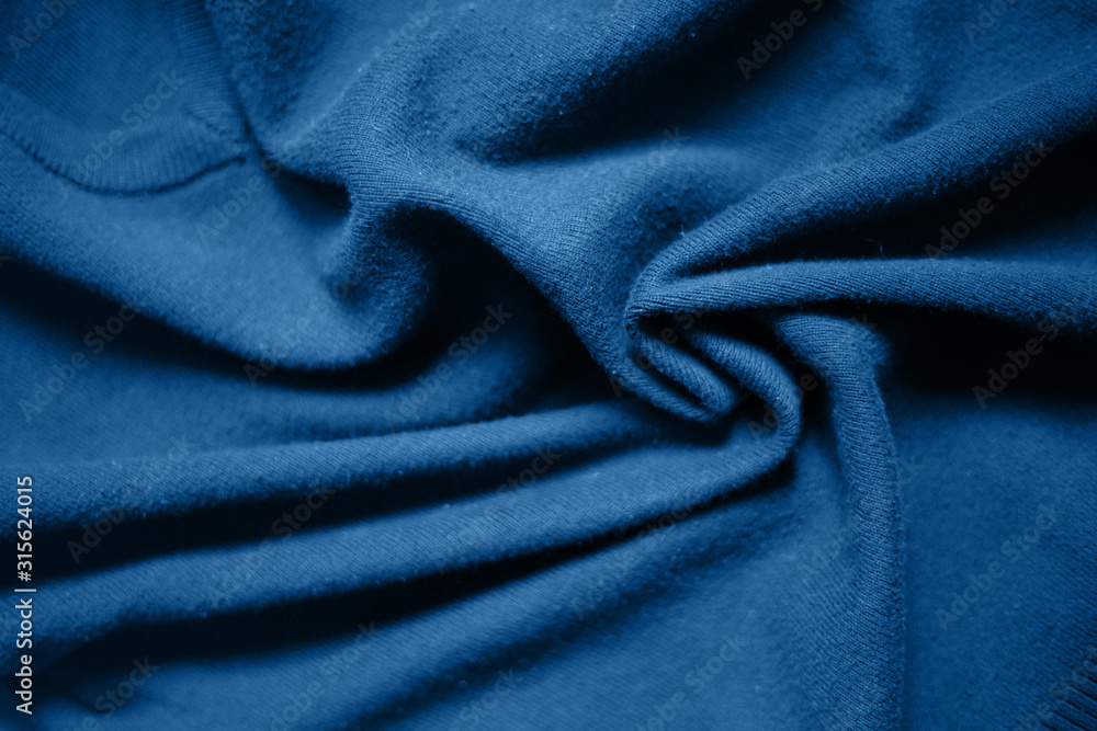 Fototapeta premium Background texture pattern wrinkled Blue tone fabric.