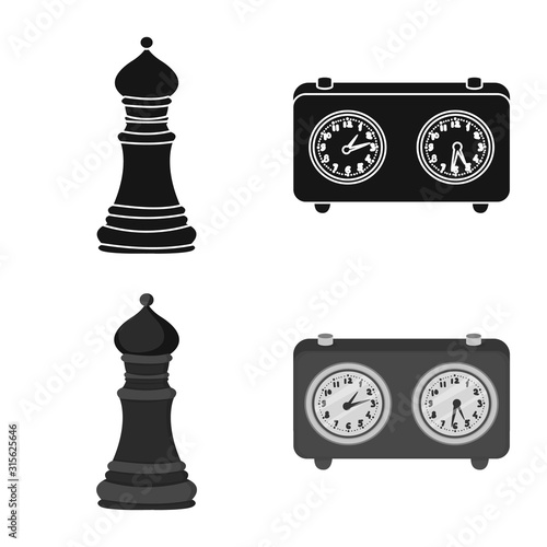 Isolated object of checkmate and thin logo. Collection of checkmate and target vector icon for stock.