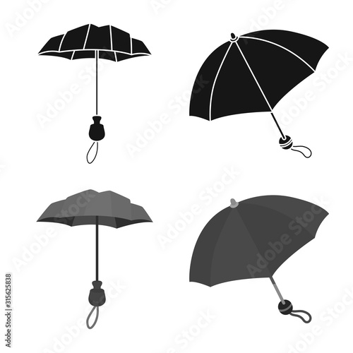 Isolated object of protection and closed sign. Set of protection and rainy stock vector illustration.