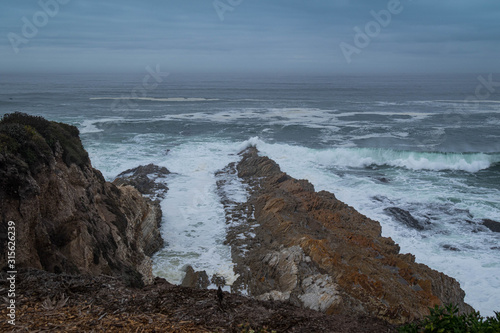 Waves crashing on rocks at Montana de Oro  California