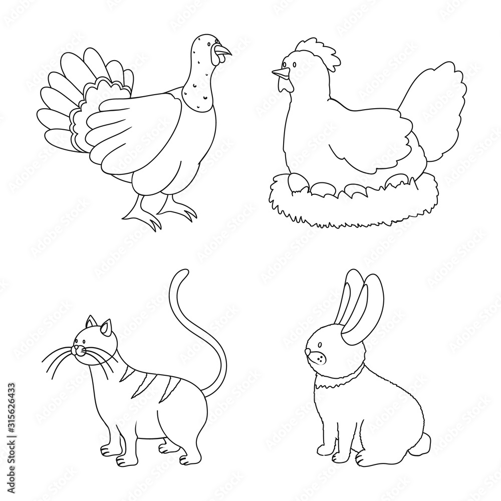 Fototapeta premium Vector illustration of homemade and countryside logo. Collection of homemade and agriculture stock vector illustration.