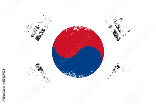 national flag of south korea with texture. template for design