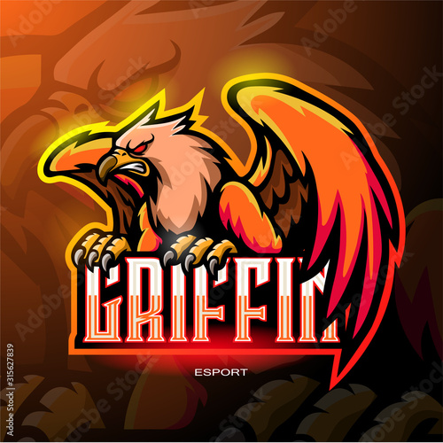 Griffin mascot logo for electronic sport gaming logo.