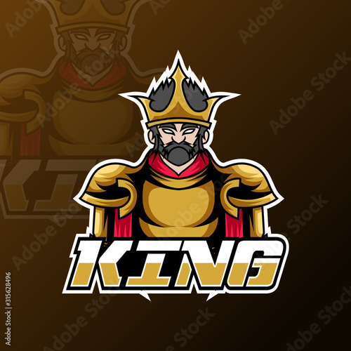 angry king sport esport logo template gold war uniform