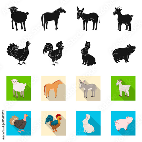 Vector illustration of breeding and kitchen sign. Set of breeding and organic stock symbol for web.