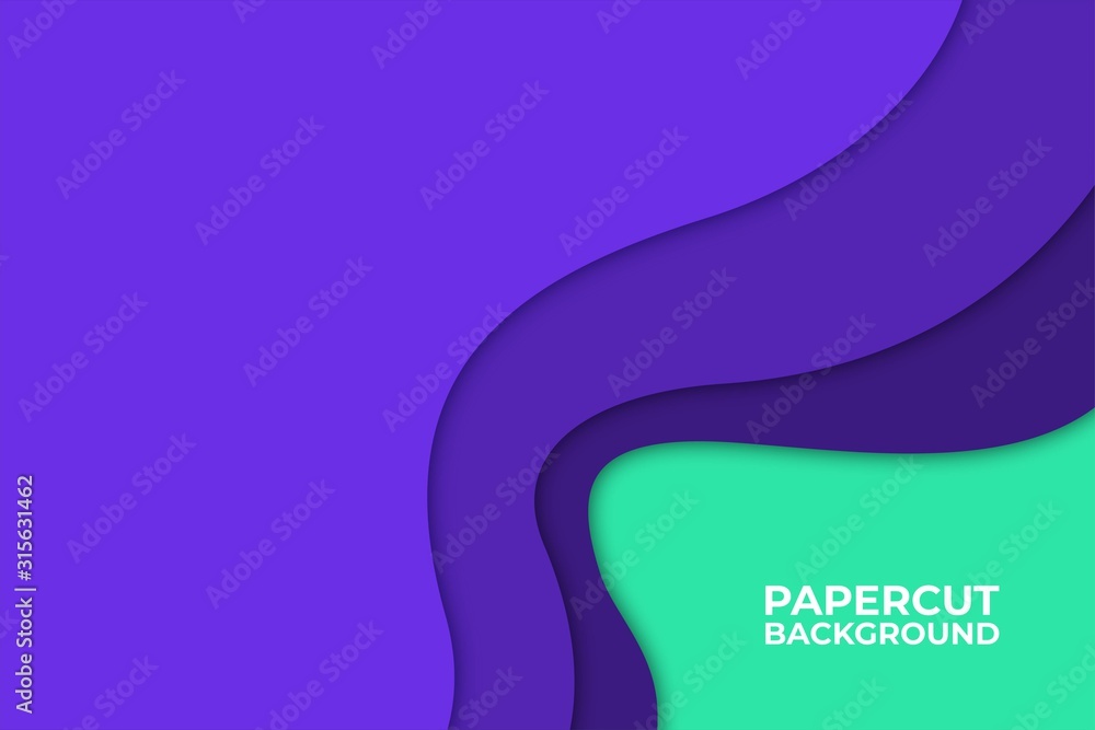 Abstract wave background with paper cut shapes, web banner design, discount card, promotion, flyer layout, ad, advertisement, printing media.