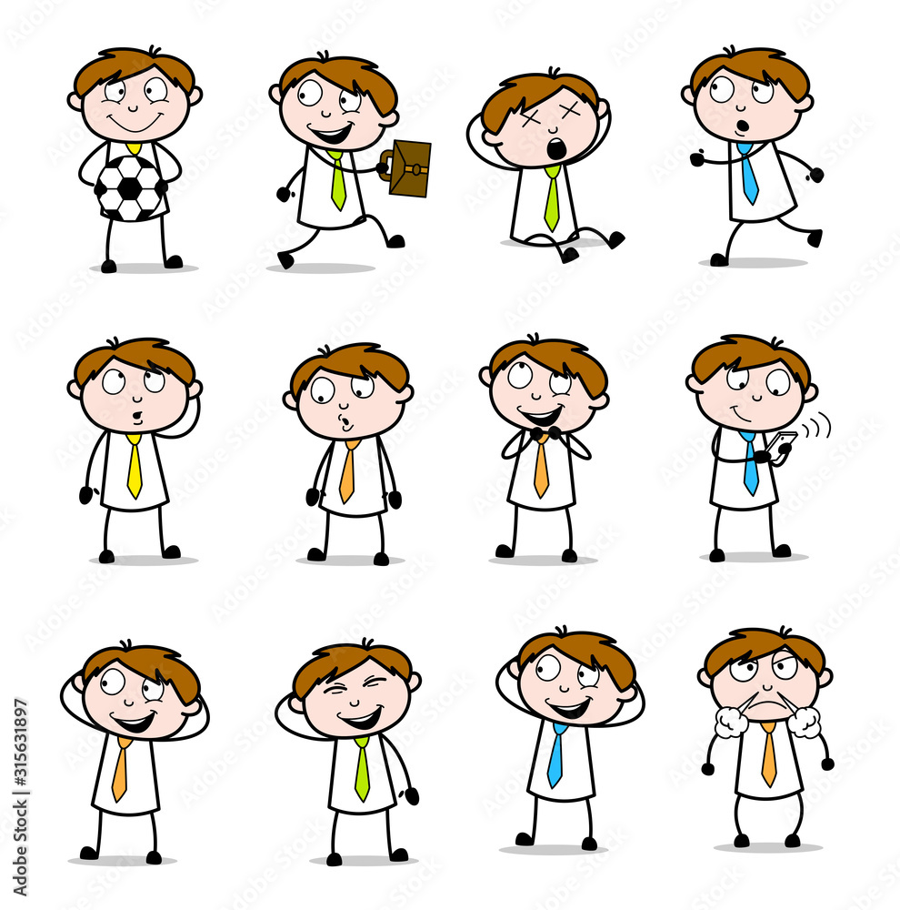 Office Guy - Retro Concepts Vector illustrations Office Guy - Retro Concepts Vector illustrations