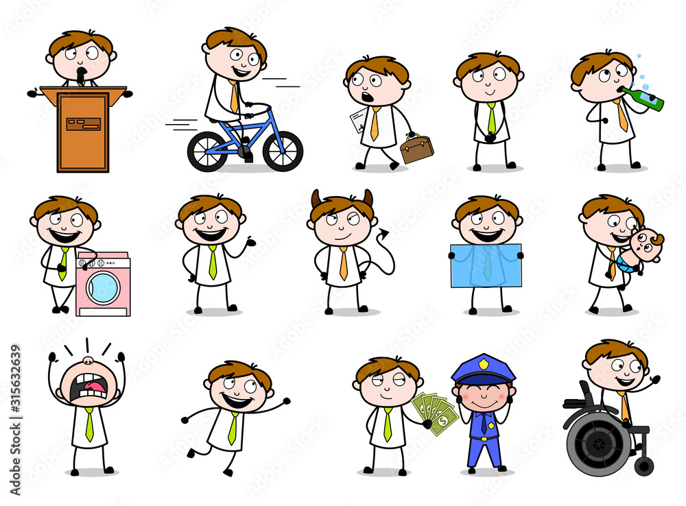 Businessman - Different Concepts Vector illustrations Businessman - Different Concepts Vector illustrations