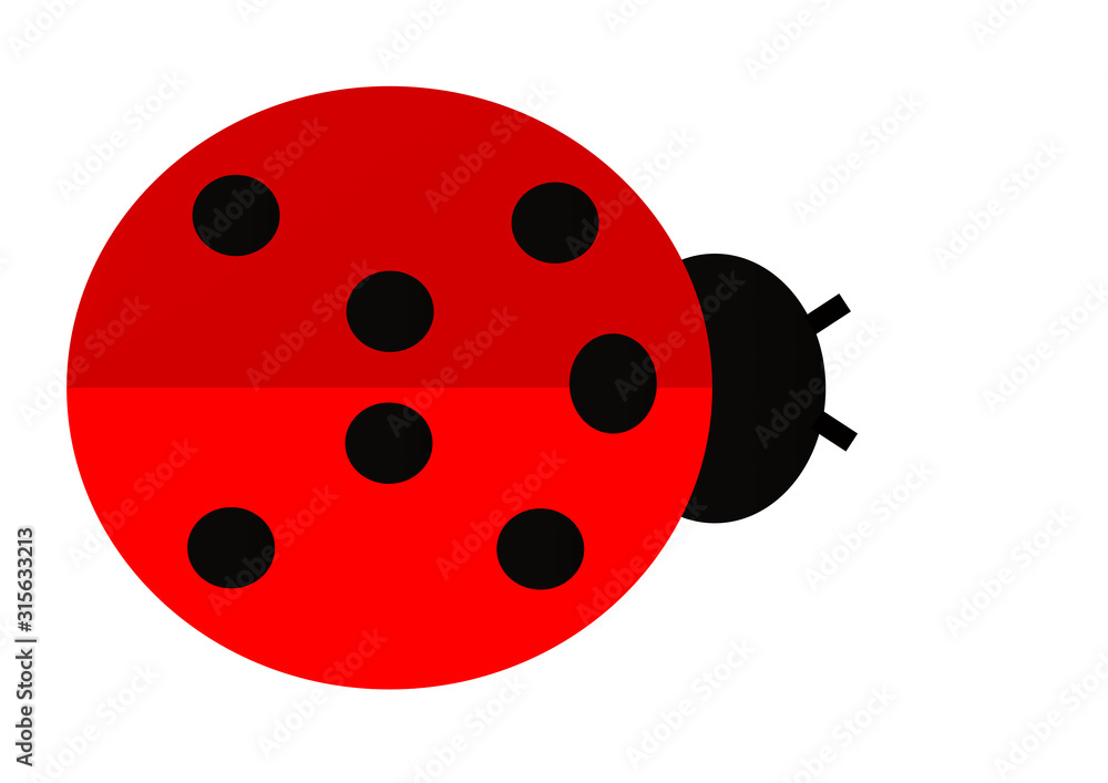 Red ladybug with spots on it. Ladybird. Children's illustrations. Illustrations. Vector. Red ladybug with spots on it. Ladybird. Children's illustrations. Illustrations. Vector.