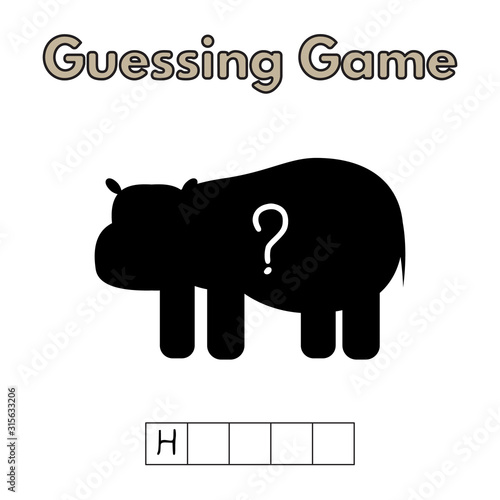Cartoon Hippo Guessing Game