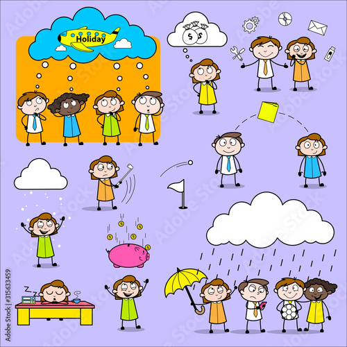 Office Secretory - Set of Concepts Vector illustrations