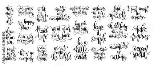 set of 25 travel positive quotes, motivation and inspiration discover adventure
