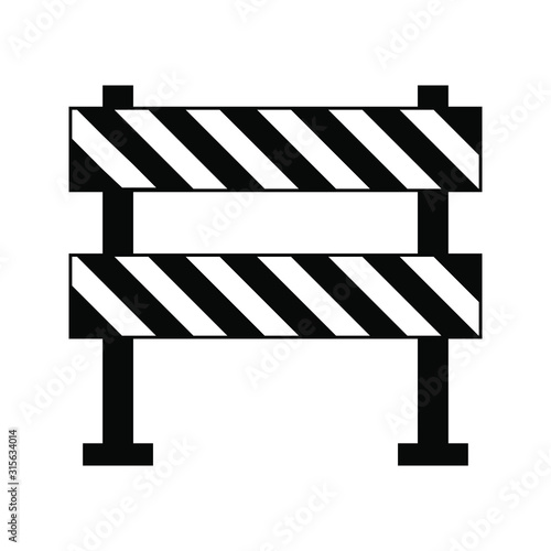 Fence vector icon. crowd control barricades vector illustration symbol.