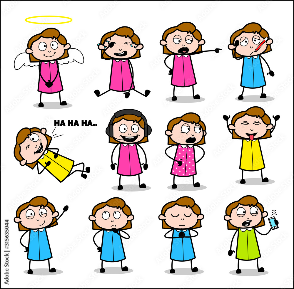 Cartoon Businesswoman - Set of Concepts Vector illustrations Cartoon Businesswoman - Set of Concepts Vector illustrations