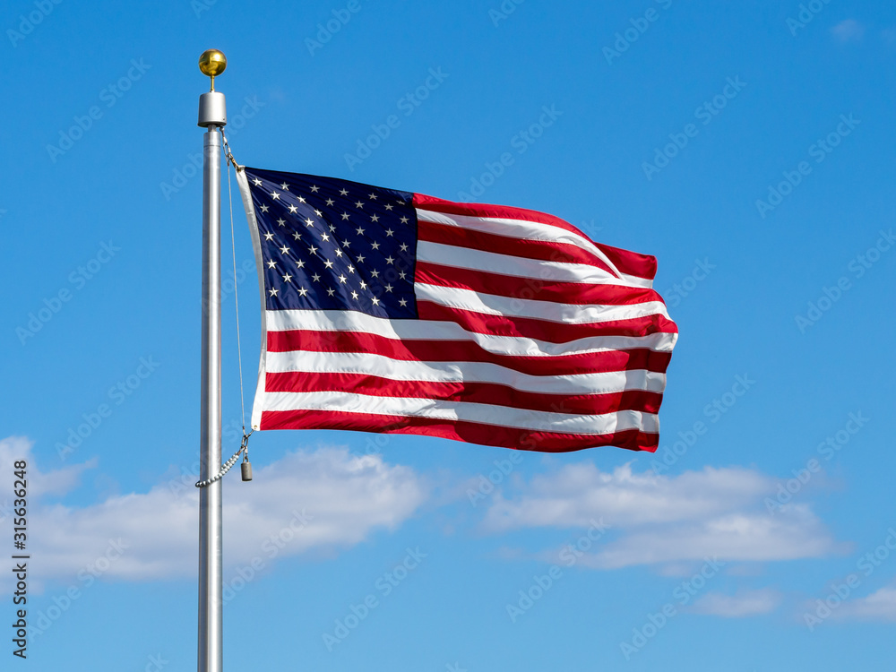 American national flag, stars of the United States of America, proud symbol of unity, independence, democracy, patriotism and freedom
