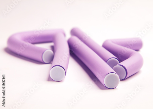purple  papillon curlers