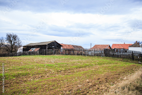 Traditional rural house and farm Serbia