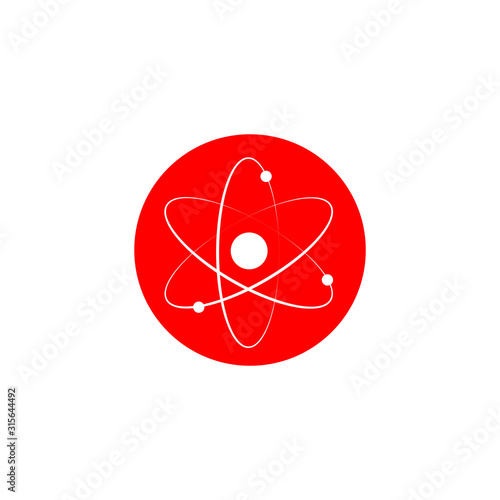 Atom flat vector icon isolated on a white background.