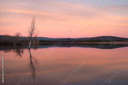 lake at sunrise in Soria