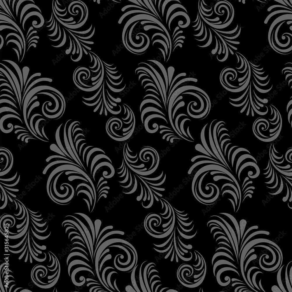 Volumetric seamless floral pattern background.