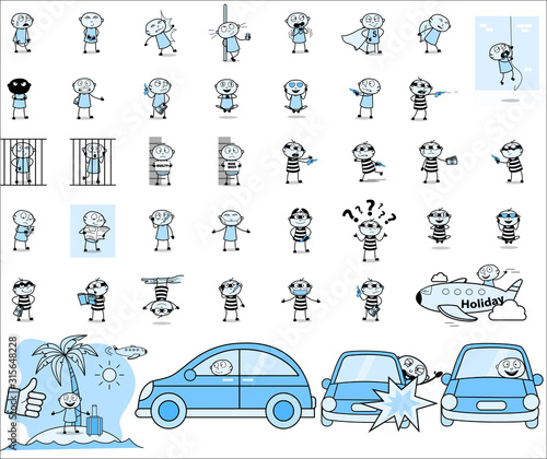 Thief - Set of Concepts Vector illustrations