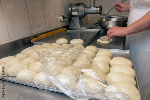 chef work, production of meat pies