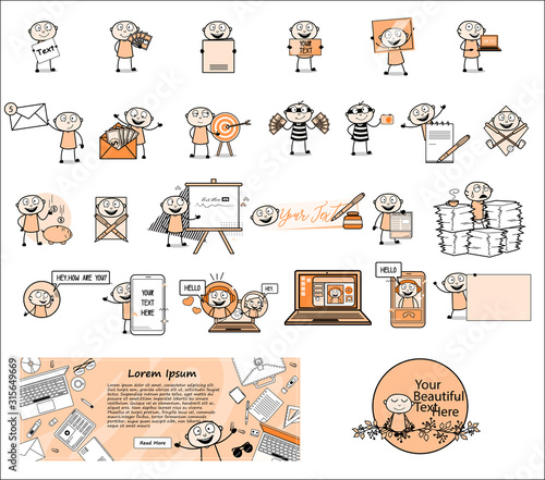 Vintage Comic Thief - Set of Concepts Vector Illustrations