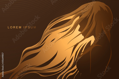 Woman with gold hair illustration