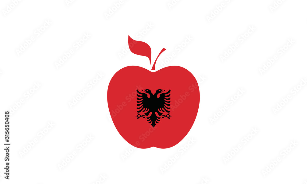 Fototapeta premium Albania national symbol apple shape 