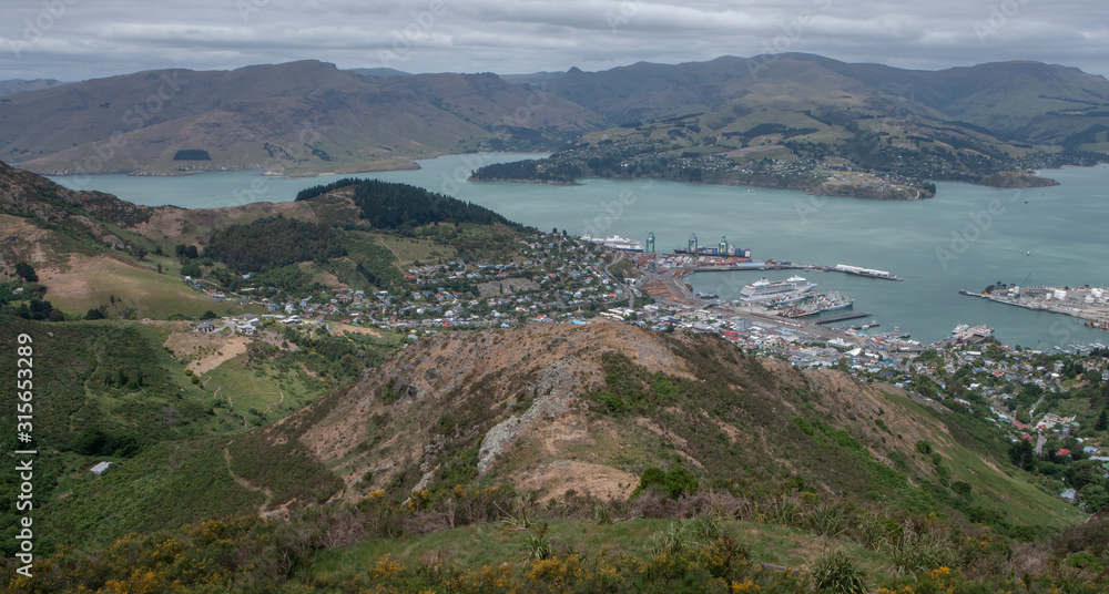 Christchurch. Cable car. Mountains. New Zealand. Aerial. Wakaraupo